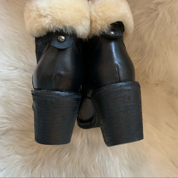 JEFFREY CAMPBELL Shearling Cuff Chunky Lace Up Leather Boots - Picture 10 of 13